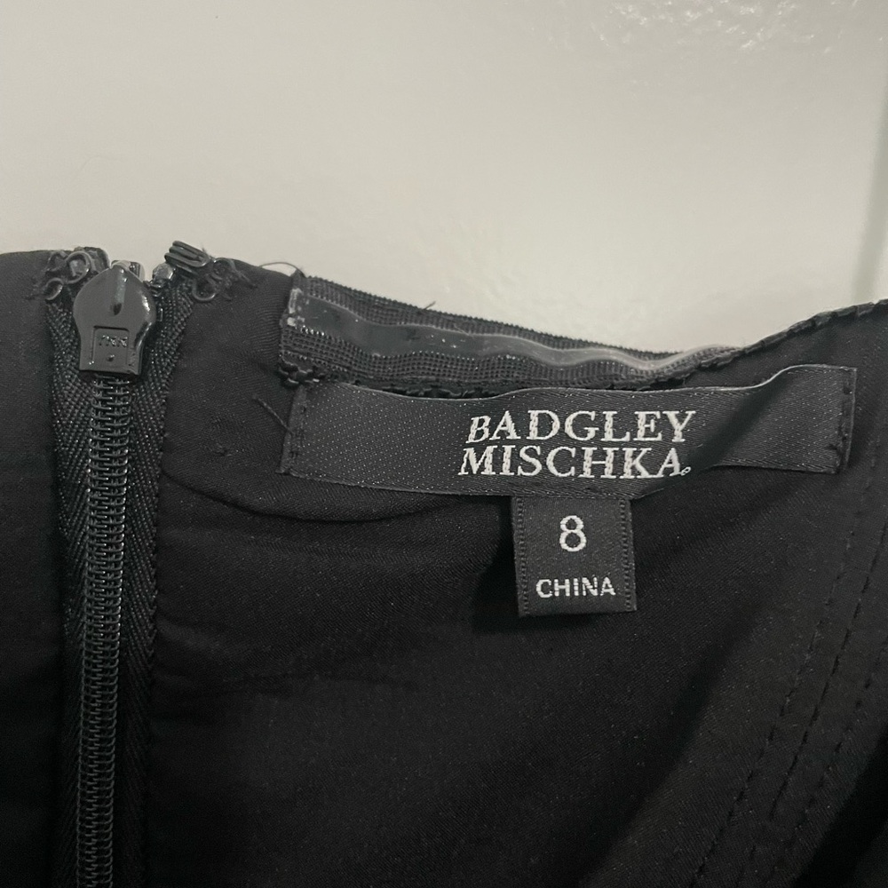 Badgley Mischka Strapless Black and White Dress - Picture 2 of 3